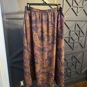 Coldwater Creek Purple Paisley Maxi Skirt
